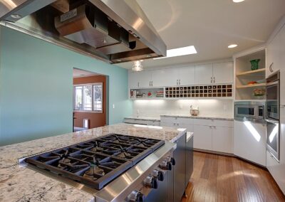 Modern kitchen with built-in range