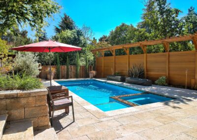 Pool with privacy fencing