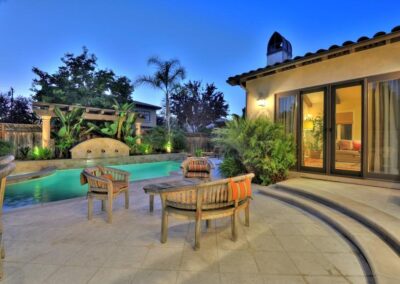 Backyard patio and pool