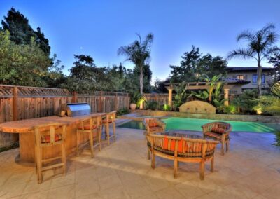 Backyard patio and pool