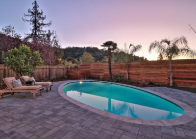 Backyard pool with privacy fencing