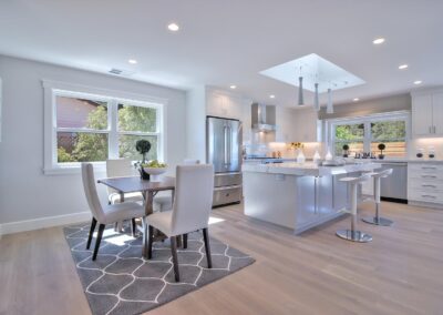 Open concept kitchen with eating area