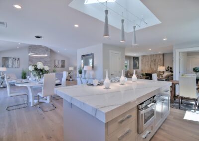 Open concept white kitchen