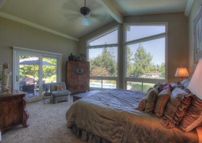 Bedroom with large bay windows