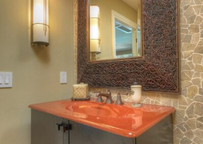 Custom bathroom with stone tile